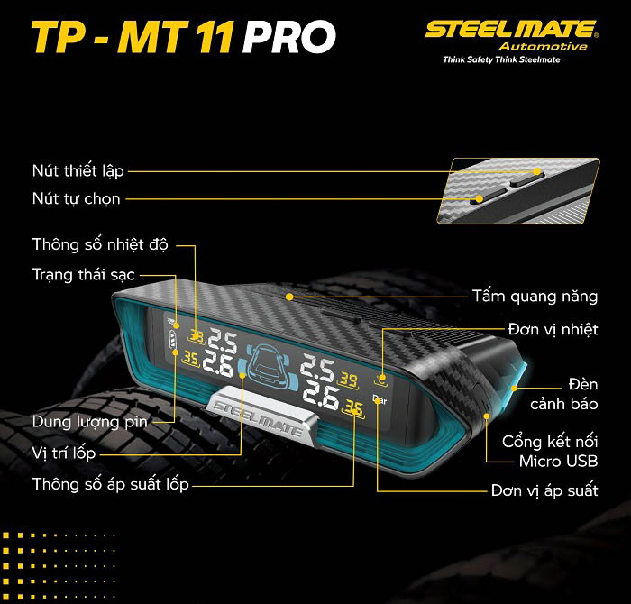 Cảm biến áp suất lốp Steelmate MT11 Pro 4