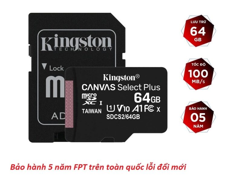 thẻ nhớ kingsston 64GB bảo hành 5 năm